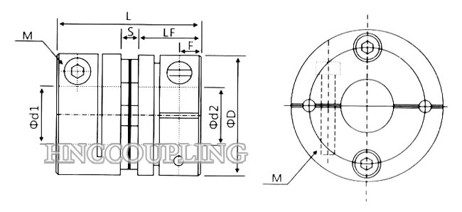 Clamp-Type-Disc-Coupling-HD1CG-Series-Size